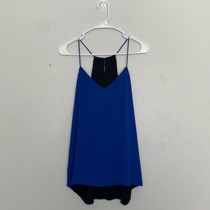 Express Barcelona Cami Sleeveless Reversible Royal Blue and Black Dress Shirt